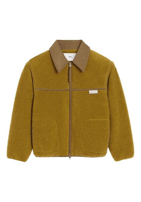 giacca veste zippe uomo verde licheno AMI PARIS | HJK856.PL0040374